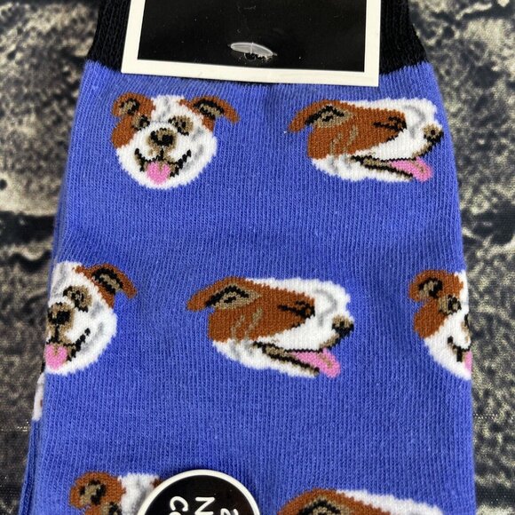 Fun Circle Men's Blue Dogs Sox size 10-13 Crew Socks 2 Pair Shoe sz 6-12 - Picture 4 of 7